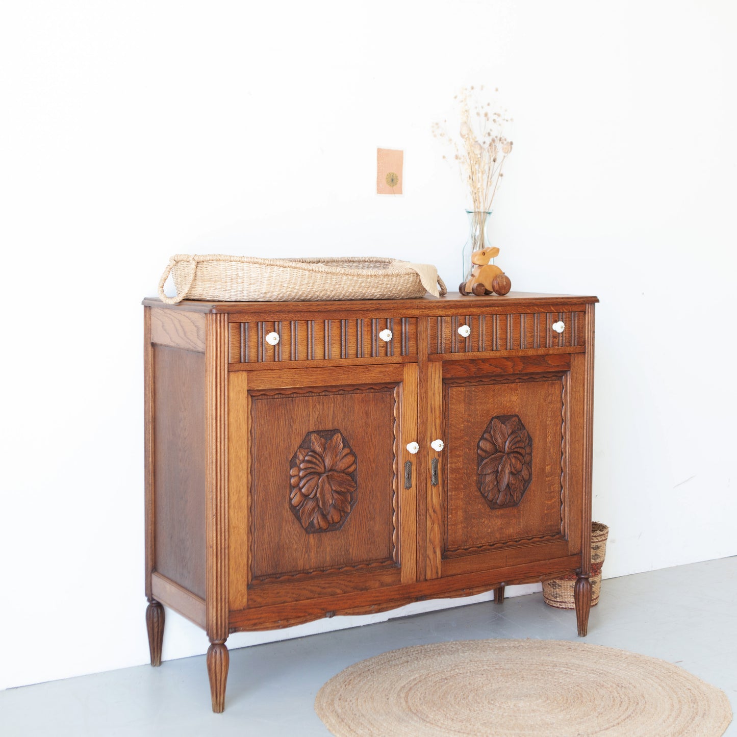 Vintage eiken commode