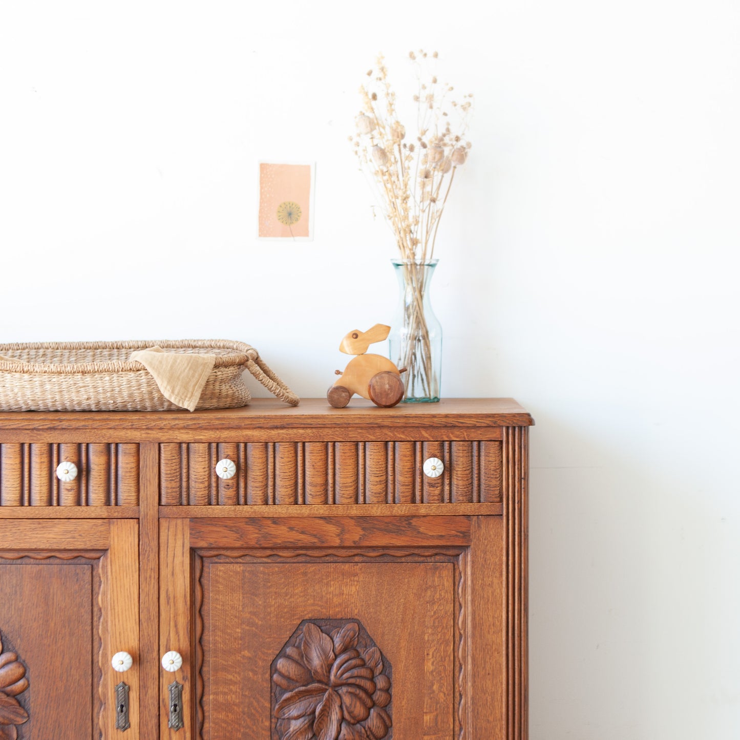 Vintage eiken commode