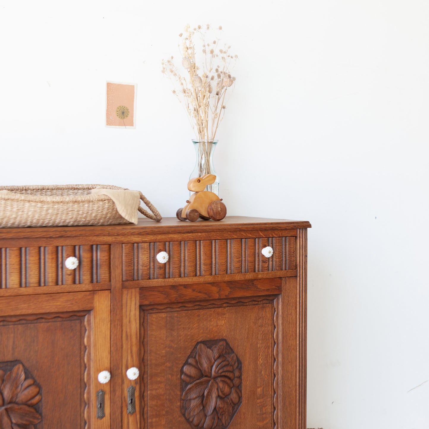 Vintage eiken commode