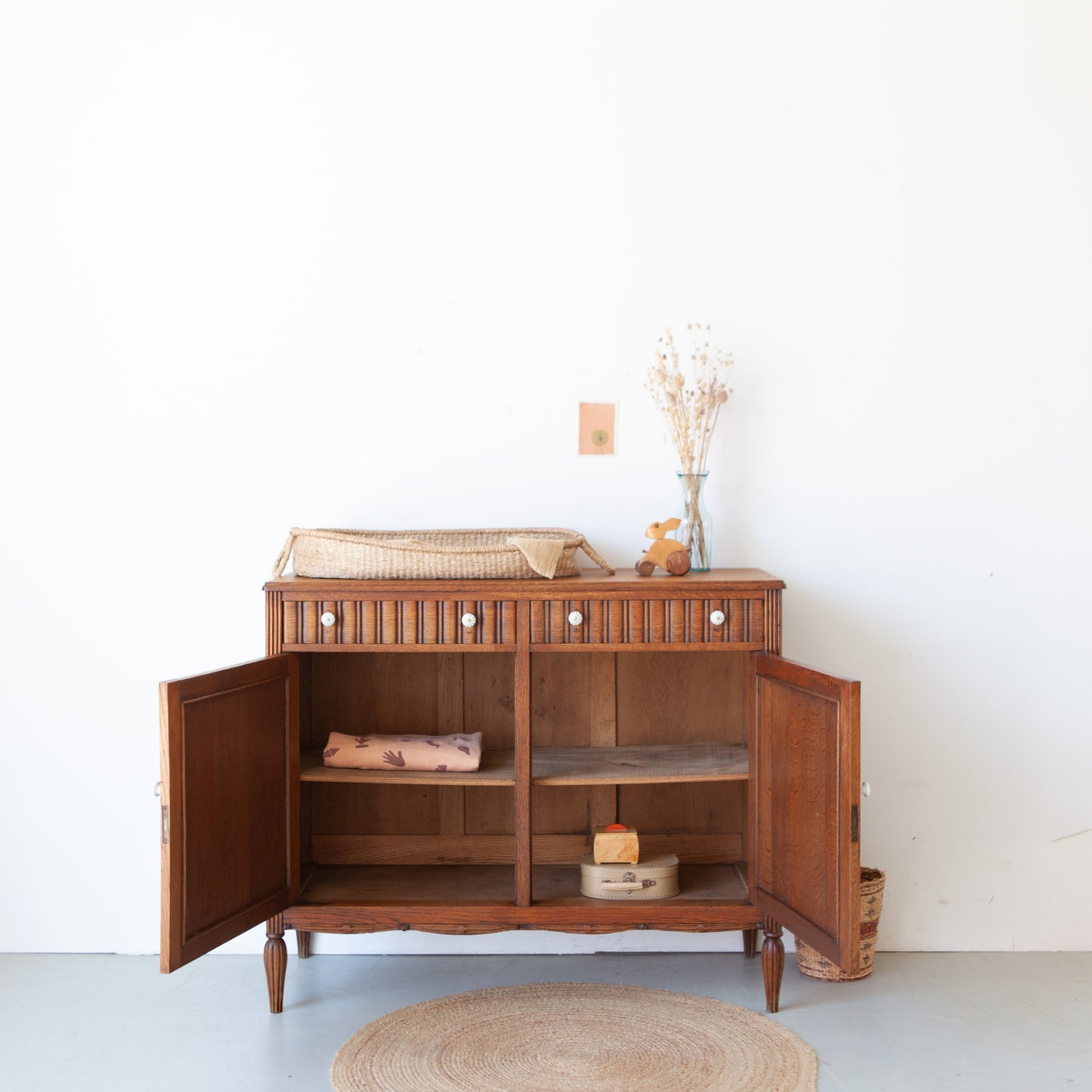 Vintage eiken commode