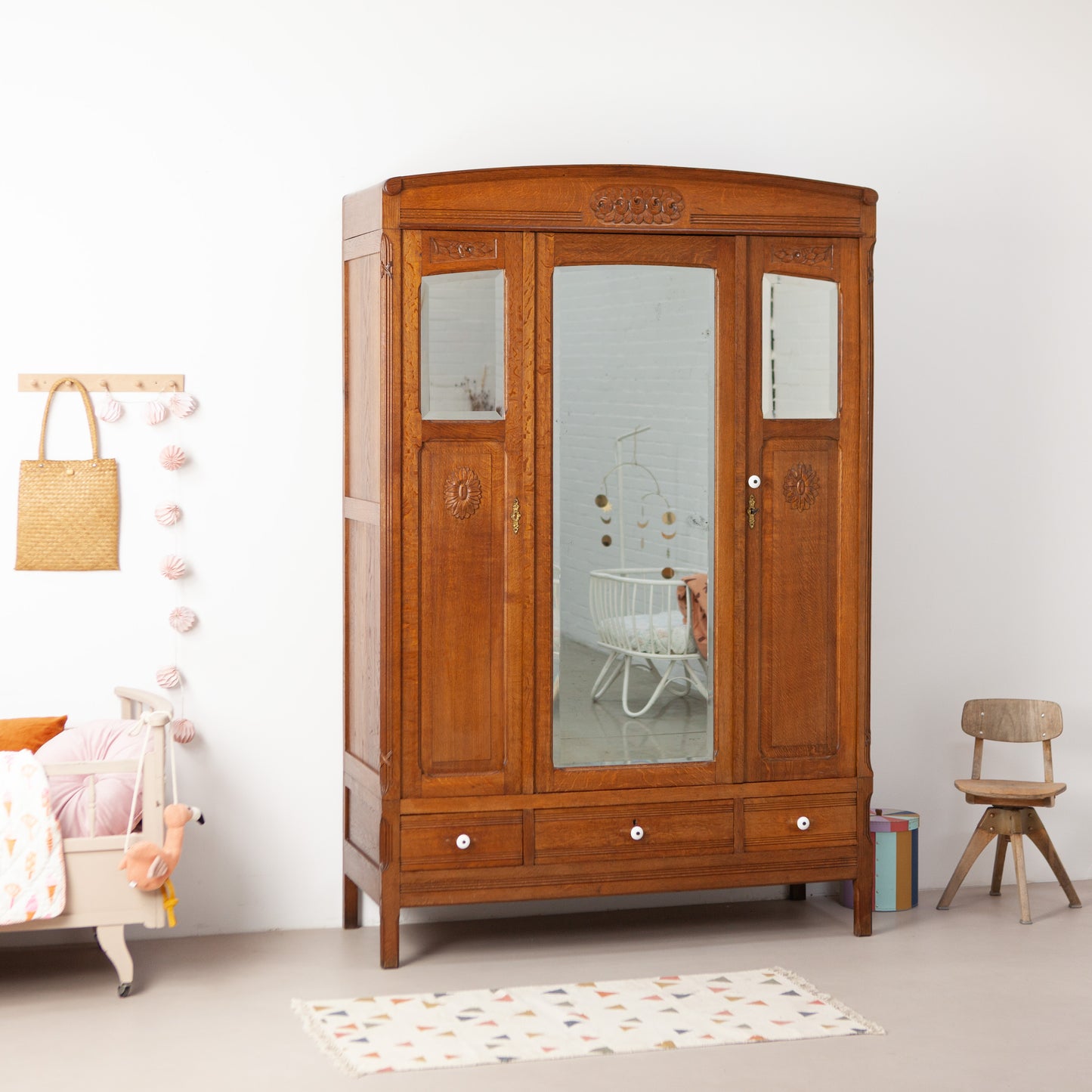 Demontabele vintage spiegelkast