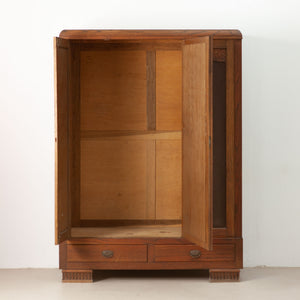 Vintage spiegelkast met houtsnijwerk