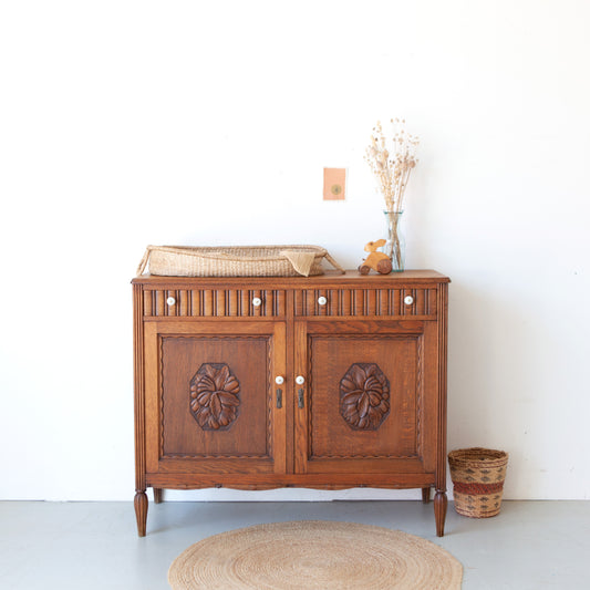 Vintage eiken commode
