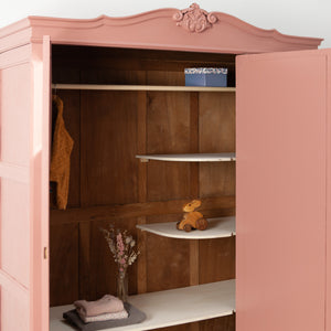 Roze eikenhouten kast met spiegeltjes