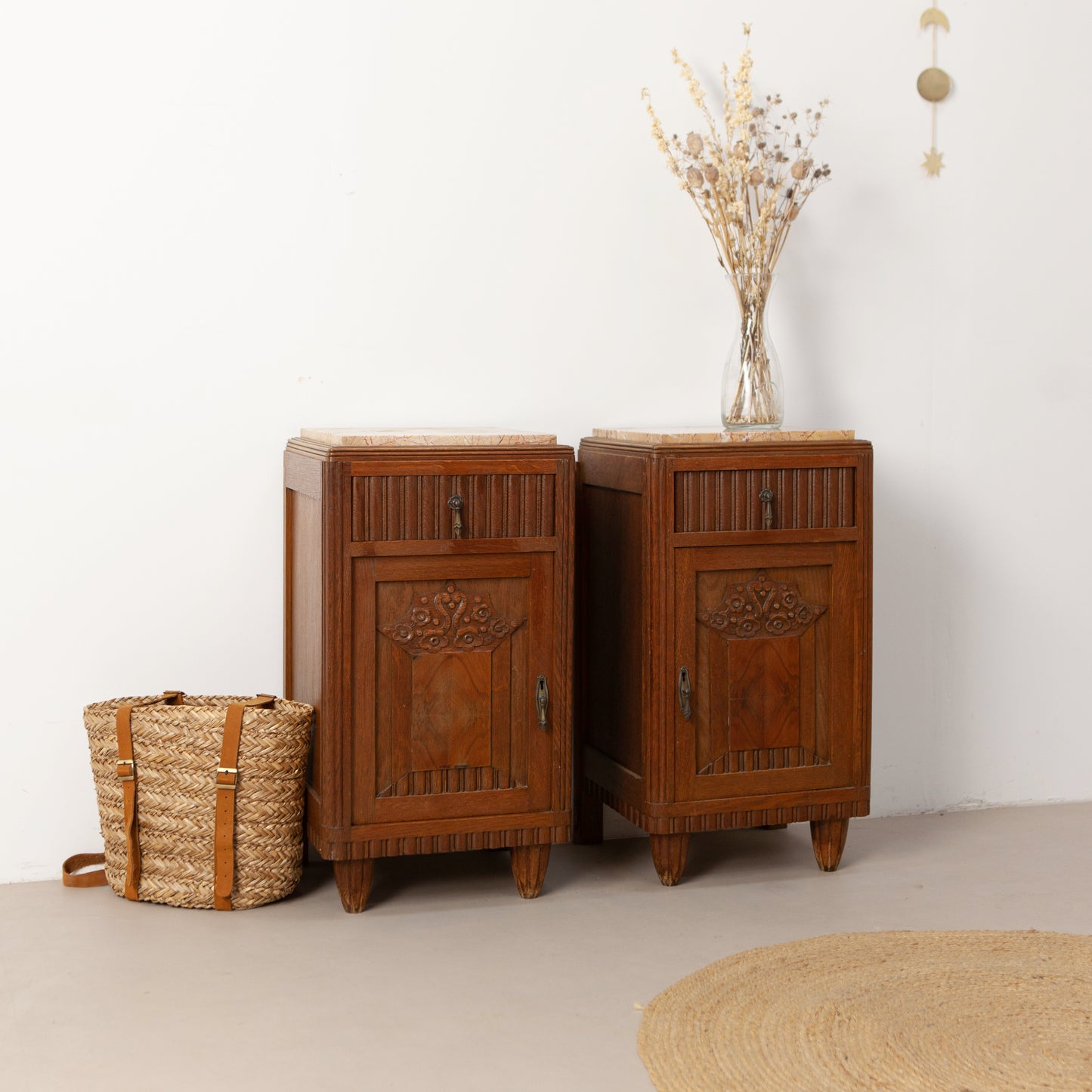 Set vintage nachtkastjes
