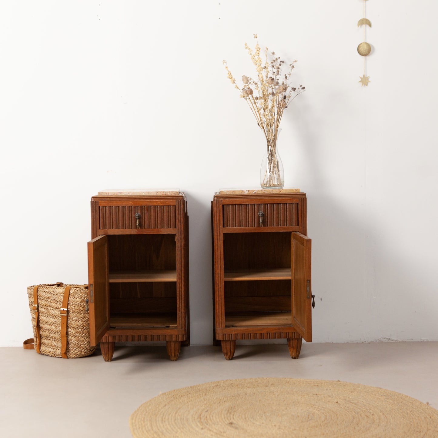 Set vintage nachtkastjes