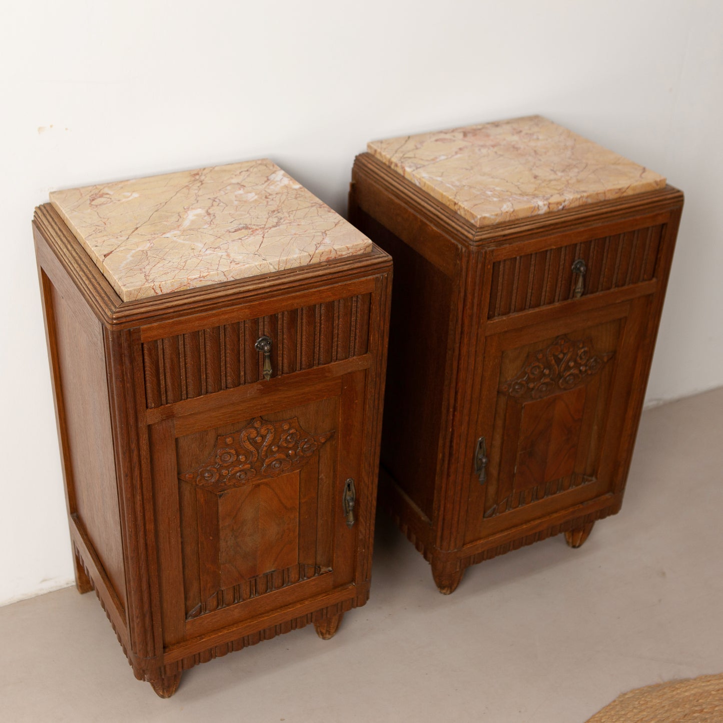 Set vintage nachtkastjes